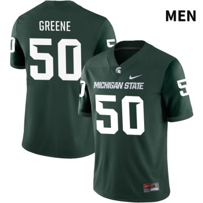 Men's Michigan State Spartans NCAA #50 Brian Greene Green NIL 2022 Authentic Nike Stitched College Football Jersey MT32E64CA